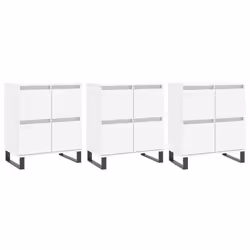 vidaXL Sideboard Storage Side Cabinet Cupboards 2 pcs White Engineered Wood - white, 3 pcs