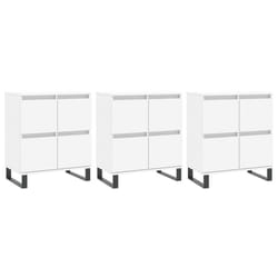 vidaXL Sideboard Storage Side Cabinet Cupboards 2 pcs White Engineered Wood - white, 3 pcs