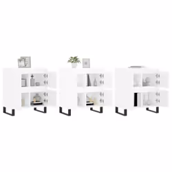 vidaXL Sideboard Storage Side Cabinet Cupboards 2 pcs White Engineered Wood - high gloss white, 3 pcs - Additional view 2