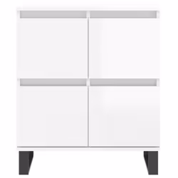 vidaXL Sideboard Storage Side Cabinet Cupboards 2 pcs White Engineered Wood - high gloss white, 3 pcs - Additional view 5