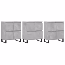 vidaXL Sideboard Storage Side Cabinet Cupboards 2 pcs White Engineered Wood - concrete grey, 3 pcs