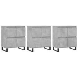 vidaXL Sideboard Storage Side Cabinet Cupboards 2 pcs White Engineered Wood - concrete grey, 3 pcs