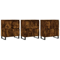 vidaXL Sideboard Storage Side Cabinet Cupboards 2 pcs White Engineered Wood - smoked oak, 3 pcs