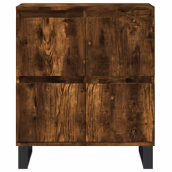 vidaXL Sideboard Storage Side Cabinet Cupboards 2 pcs White Engineered Wood - smoked oak, 3 pcs - Additional view 5