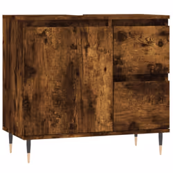 vidaXL Bathroom Furniture Set Cabinet Vanity Unit 3 Piece Engineered Wood - smoked oak - Additional view 8