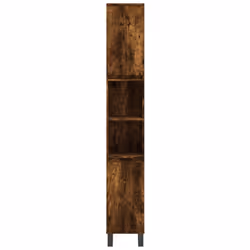 vidaXL Bathroom Furniture Set Storage Cabinet 3 Piece White Engineered Wood - smoked oak - Additional view 5