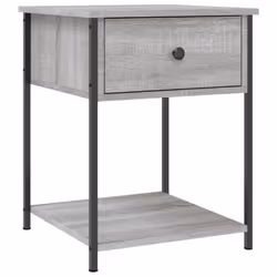 vidaXL Bedside Tables Side Table Nightstand 2 pcs Sonoma Oak Engineered Wood - grey sonoma, 2 pcs - Additional view 2