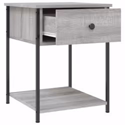 vidaXL Bedside Tables Side Table Nightstand 2 pcs Sonoma Oak Engineered Wood - grey sonoma, 2 pcs - Additional view 5