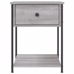 vidaXL Bedside Tables Side Table Nightstand 2 pcs Sonoma Oak Engineered Wood - grey sonoma, 2 pcs - Additional view 6