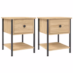 VidaXL 825856, Oak, Iron, Wood, 340 mm, 355 mm, 450 mm, 2 pc(s)