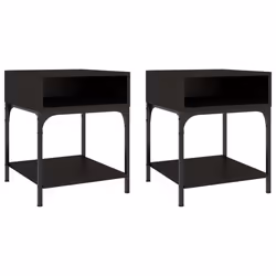 VidaXL 825874, Black, Iron, Wood, 400 mm, 410 mm, 500 mm, 2 pc(s)