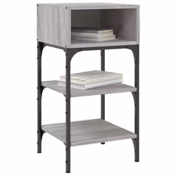 vidaXL Bedside Tables Side Table Nightstand 2 pcs Sonoma Oak Engineered Wood - grey sonoma, 2 pcs - Additional view 2