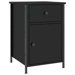 vidaXL Bedside Cabinet Bedside Table Side Table Sonoma Oak Engineered Wood - black
