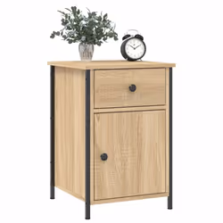 vidaXL Bedside Cabinets Bedside Table Side Table 2 pcs Black Engineered Wood - sonoma oak, 2 pcs - Additional view 2