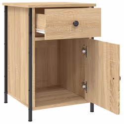 vidaXL Bedside Cabinets Bedside Table Side Table 2 pcs Black Engineered Wood - sonoma oak, 2 pcs - Additional view 6