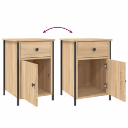 vidaXL Bedside Cabinets Bedside Table Side Table 2 pcs Black Engineered Wood - sonoma oak, 2 pcs - Additional view 9