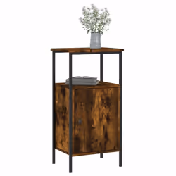 vidaXL Bedside Cabinet Side Bed Table Nightstand Sonoma Oak Engineered Wood - smoked oak