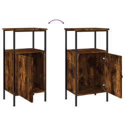 vidaXL Bedside Cabinets Side Table Nightstand 2 pcs Sonoma Oak Engineered Wood - smoked oak, 2 pcs - Additional view 9