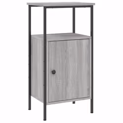 vidaXL Bedside Cabinet Side Bed Table Nightstand Sonoma Oak Engineered Wood - grey sonoma