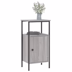 vidaXL Bedside Cabinet Side Bed Table Nightstand Sonoma Oak Engineered Wood - grey sonoma
