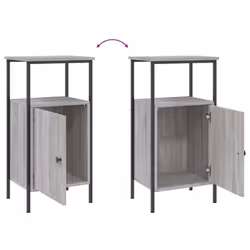 vidaXL Bedside Cabinet Side Bed Table Nightstand Sonoma Oak Engineered Wood - grey sonoma - Additional view 8