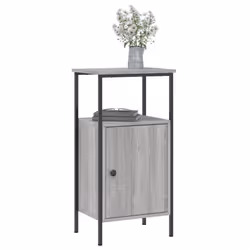 vidaXL Bedside Cabinets Side Table Nightstand 2 pcs Sonoma Oak Engineered Wood - grey sonoma, 2 pcs