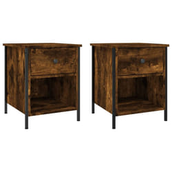vidaXL Bedside Cabinets Nightstand Bed Table 2 pcs Sonoma Oak Engineered Wood - smoked oak, 2 pcs
