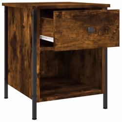 vidaXL Bedside Cabinets Nightstand Bed Table 2 pcs Sonoma Oak Engineered Wood - smoked oak, 2 pcs - Additional view 5