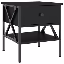 VidaXL 825953, Black, Iron, Wood, 400 mm, 420 mm, 450 mm, 1 pc(s)