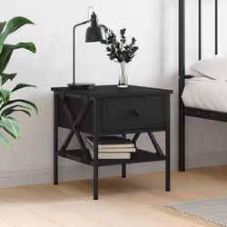 VidaXL 825953 nightstand/bedside table Black
