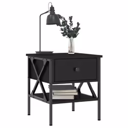 VidaXL 825953 nightstand/bedside table Black