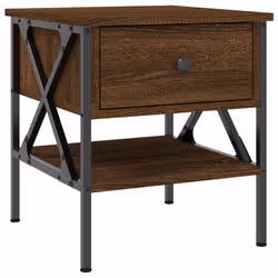 vidaXL Bedside Tables Side Table Nightstand 2 pcs Brown Oak Engineered Wood - Additional view 4