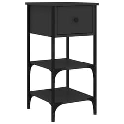vidaXL Bedside Cabinets Side Table Nightstand Bedside Table Engineered Wood - black, 1 pcs