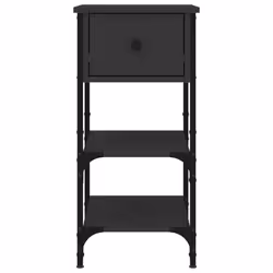vidaXL Bedside Cabinets Side Table Nightstand Bedside Table Engineered Wood - black, 1 pcs - Additional view 5
