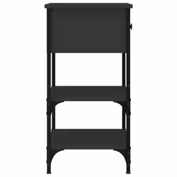 vidaXL Bedside Cabinets Side Table Nightstand Bedside Table Engineered Wood - black, 1 pcs - Additional view 6