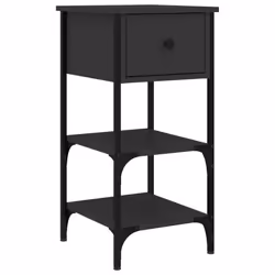 vidaXL Bedside Cabinets Side Table Nightstand Bedside Table Engineered Wood - black, 2 pcs