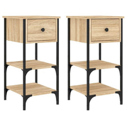 vidaXL Bedside Cabinets Side Table Nightstand Bedside Table Engineered Wood - sonoma oak, 2 pcs