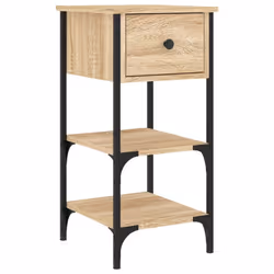 vidaXL Bedside Cabinets Side Table Nightstand Bedside Table Engineered Wood - sonoma oak, 2 pcs