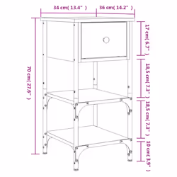 vidaXL Bedside Cabinets Side Table Nightstand Bedside Table Engineered Wood - sonoma oak, 2 pcs