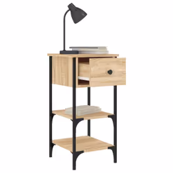 vidaXL Bedside Cabinets Side Table Nightstand Bedside Table Engineered Wood - sonoma oak, 2 pcs - Additional view 4