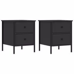 VidaXL 825984, Black, Iron, Wood, 400 mm, 420 mm, 500 mm, 2 pc(s)