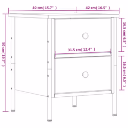 vidaXL Bedside Cabinets Side Table Nightstand Bedside Table Engineered Wood - sonoma oak - Additional view 8