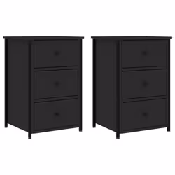 VidaXL 825994, Black, Iron, Wood, 400 mm, 360 mm, 600 mm, 2 pc(s)