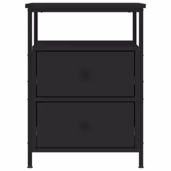 vidaXL Bedside Cabinet Bedside Table Side Table Smoked Oak Engineered Wood - black - Additional view 4