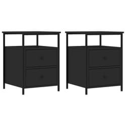 vidaXL Bedside Cabinets Nightstand Bed Table 2 pcs Sonoma Oak Engineered Wood - black