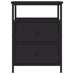 vidaXL Bedside Cabinets Nightstand Bed Table 2 pcs Sonoma Oak Engineered Wood - black - Additional view 5