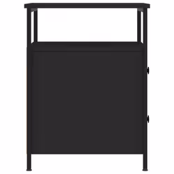 vidaXL Bedside Cabinets Nightstand Bed Table 2 pcs Sonoma Oak Engineered Wood - black - Additional view 6
