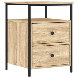 vidaXL Bedside Cabinet Bedside Table Side Table Smoked Oak Engineered Wood - sonoma oak