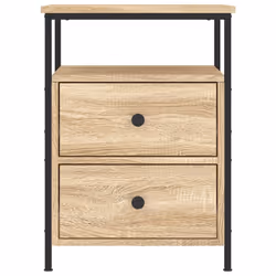 vidaXL Bedside Cabinet Bedside Table Side Table Smoked Oak Engineered Wood - sonoma oak - Additional view 4