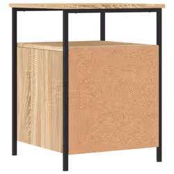 vidaXL Bedside Cabinet Bedside Table Side Table Smoked Oak Engineered Wood - sonoma oak - Additional view 7